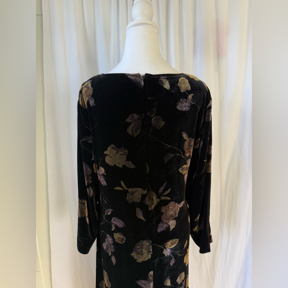 Kiko vintage long suede floral dress. Size M/ 22 - Picture 6 of 8